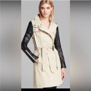 Mackage “Avra” Leather Sleeve Trench